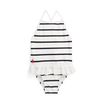 商品Ralph Lauren | Striped Ruffled One-Piece Swimsuit (Infant),商家Zappos,价格¥406图片