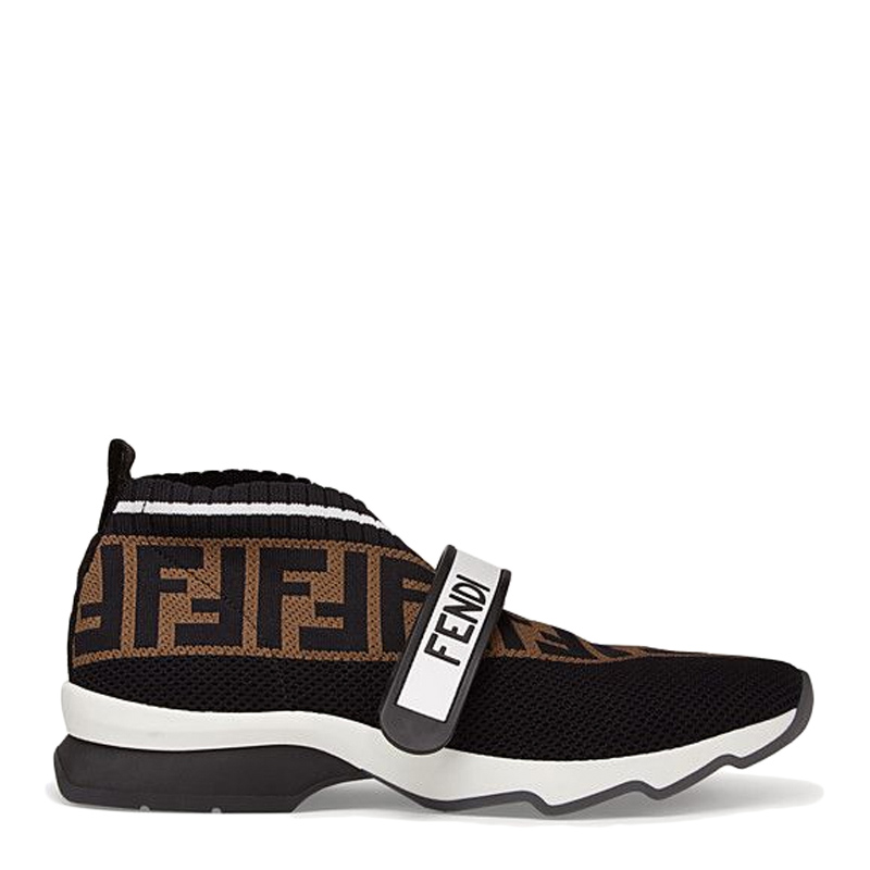 fendi鞋直邮, Fendi | Fendi 芬迪 女士黑色小牛皮logo运动鞋 8E6701-A5JF-F14ZV商品图片 独家减免邮费