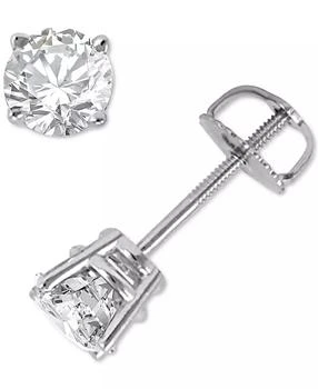 Macy's | Diamond Four Prong Screw Back Stud Earrings (1-3/8 ct. t.w.) in 14k Gold,商家Macy's,价格¥18090