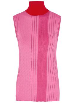 ROKSANDA, ROKSANDA | Tala pink panelled ribbed-knit top商品图片 满$1享9折, 满折