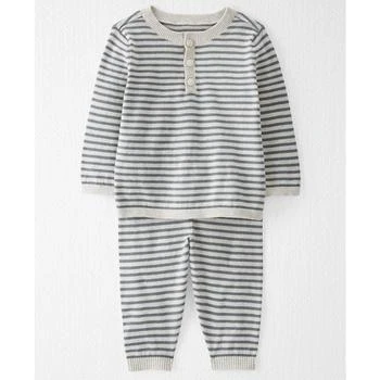 Carter's | Baby Boys or Baby Girls 2-Pc. Striped Organic Cotton Sweater Knit Top & Bottom Set 