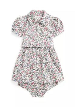 推荐Baby Girls Floral Cotton Oxford Shirtdress & Bloomer商品