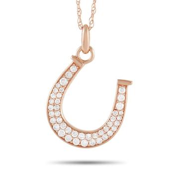 商品LB Exclusive | 14K Rose Gold 0.18 ct Diamond Horseshoe Pendant Necklace,商家Jomashop,价格¥2833图片