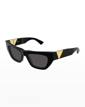 Bottega Veneta | Inverted Triangle Acetate Cat-Eye Sunglasses商品图片,