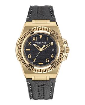 Versace | Greca Reaction Leather Watch商品图片,6.9折×额外9折, 独家减免邮费, 额外九折