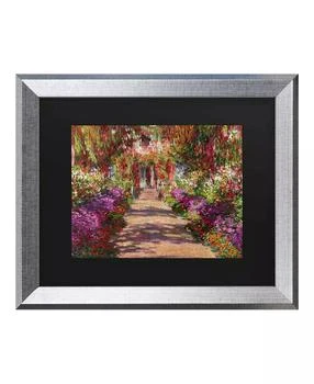 Trademark Global | Claude Monet A Pathway in Monet's Garden Matted Framed Art - 20" x 25",商家Macy's,价格¥748