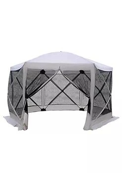 Outsunny | 6 Sided Hexagon Pop Up Party Tent Gazebo with Mesh Netting Walls and Shaded Interior 12' x 12' Beige,商家Belk,价格¥1700