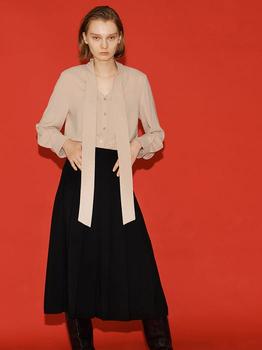 推荐[Drama Signature] Pleated Midi Skirt商品