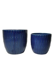 商品DREW ROSE DESIGNS | Hobnail Studded Ceramic Planter - Set of 2,商家Nordstrom Rack,价格¥227图片