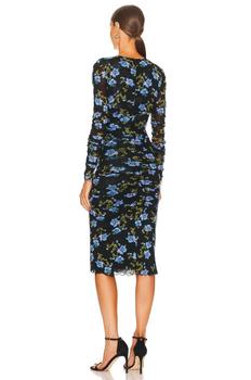 Diane von Furstenberg | Briella Bodycon Fit Ruched Wrap Dress August Small Floral Black in Floral Black商品图片,5.7折, 独家减免邮费