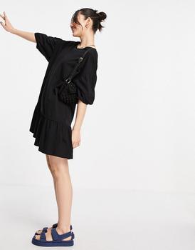 推荐Mango cotton smock dress in black - BLACK商品