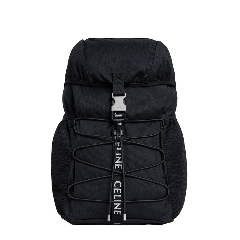 Celine | 【预售3-7天】CELINE/赛琳 21秋冬新款TREKKING系列 男士中号黑色尼龙翻盖开合徒步包双肩包198462DXE.38SI商品图片,7.9折×额外9.5折, 包邮包税, 额外九五折