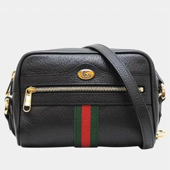 推荐Gucci Black Leather Mini Ophidia Shoulder Bag商品