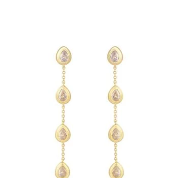 Ettika Jewelry | Single File Crystal 18K Gold Plated Dangle Earrings ONE SIZE,商家Verishop,价格¥494