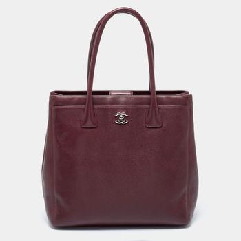 [二手商品] Chanel | Chanel Burgundy Leather Cerf Tote商品图片,7.6折, 满1件减$100, 满减