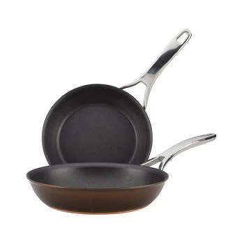 Anolon | Nouvelle Copper Luxe Hard-Anodized Nonstick Frying Pan Set, 2-Piece, Sable,商家Macy's,价格¥521