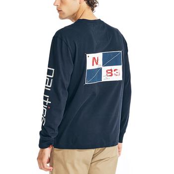 Nautica | Men's Relaxed-Fit Long-Sleeve Graphic Pocket T-Shirt商品图片,7.9折×额外8折, 额外八折