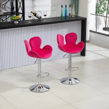 Simplie Fun | Swivel Bar Stools Set of 2 Adjustable Counter Height Chairs,商家Premium Outlets,价格¥1241