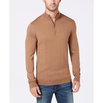 Men's Quarter-Zip Merino Wool Blend Sweater, Created for Macy's