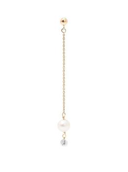 商品Persée | 18K Yellow Gold, Cultured Pearl & Diamond Single Chain Earrings,商家Saks Fifth Avenue,价格¥7237图片