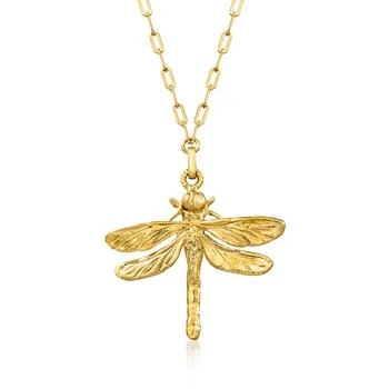 Ross-Simons | Ross-Simons Italian 18kt Gold Over Sterling Dragonfly Paper Clip Link Necklace 5.3折, 独家减免邮费