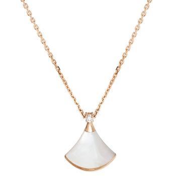 bvlgari项链, [二手商品] BVLGARI | Bvlgari Divas' Dream Diamond Mother of Pearl 18K Rose Gold Pendant Necklace商品图片 8.5折