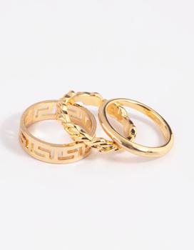 商品Gold Plated Greek Key Ring Pack图片