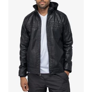 X-Ray | Men's Grainy Polyurethane Leather Hooded Jacket with Faux Shearling Lining,商家Macy's,价格¥734