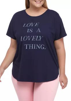 tissot lovely怎么样, Wonderly | Studio Plus Size Short Sleeve Love Is Lovely Graphic T-Shirt商品图片 3.6折