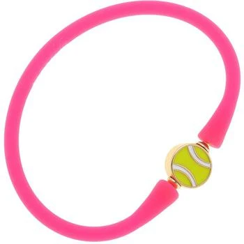 Canvas Style | Bali Tennis Ball Bead Silicone Bracelet In Neon Pink,商家Verishop,价格¥203
