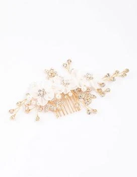 Lovisa | Gold Flower Diamante & Pearl Hair Comb,商家Premium Outlets,价格¥190