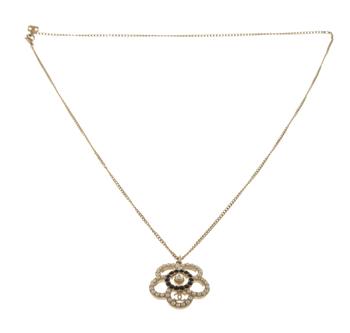 [二手商品] Chanel | Chanel Gold Camellia Pearl Necklace商品图片,
