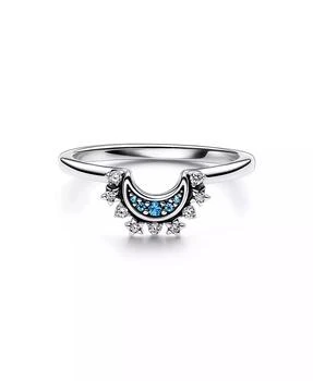 PANDORA | Cubic Zirconia Moments Celestial Blue Sparkling Moon Ring,商家Macy's,价格¥479