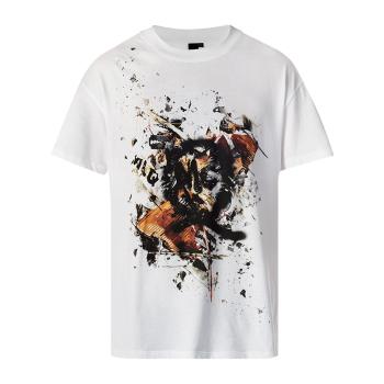 亚历山大王短袖衣服, Alexander McQueen | Alexander McQueen 亚历山大·麦昆 男士白色印花棉T恤 291571-RER46-9000商品图片 独家减免邮费