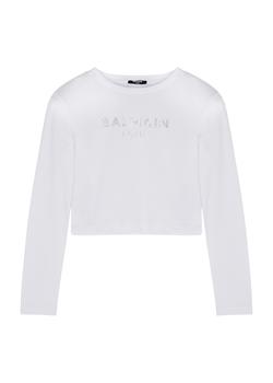 Balmain | KIDS White logo cotton top (12-14 years)商品图片,4.9折, 独家减免邮费