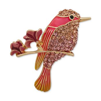商品Anne Klein | Gold-Tone Crystal & Epoxy Bird Pin,商家Macy's,价格¥216图片