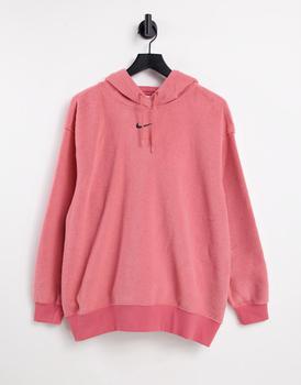 推荐Nike mini swoosh oversized plush hoodie in archaeo pink商品