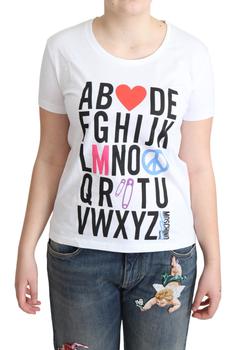 推荐Moschino White Cotton Alphabet Letter Print Tops T-shirt商品