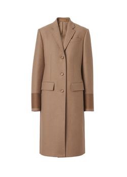 了解burberry大衣, Burberry | Cuff detail camel hair wool tailored coat商品图片 