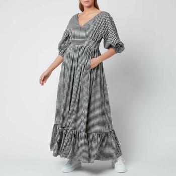 Kate Spade Surprise, Kate Spade | Kate Spade New York Women's Mini Gingham Bodega Midi Dress - Black商品图片 4折