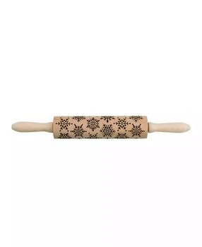 Mrs. Anderson's Baking | Snowflake Design Embossing Rolling Pin European Beechwood,商家Macy's,价格¥225