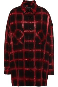 product Glittered checked cotton-flannel shirt image