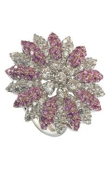Suzy Levian | Sterling Silver & Pink Sapphire Flower Ring 3.4折, 独家减免邮费