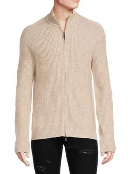 Saks Fifth Avenue | Merino Wool Blend Shaker Full Zip Sweater商品图片,