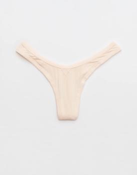 Aerie | Aerie Modal Ribbed High Cut Thong Underwear商品图片,