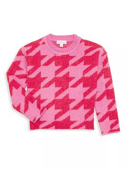 商品Little Girl’s Houndstooth Knit Crewneck Sweater图片