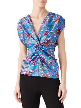 PRABAL GURUNG, [二手商品] PRABAL GURUNG | ​Floral Twist Front Satin Top商品图片 3折