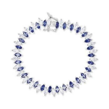 Macy's | Cubic Zirconia Blue & White Marquise Zigzag Tennis Bracelet in Sterling Silver,商家Macy's,价格¥2863