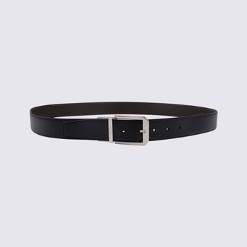 zegna皮带价格, Zegna | BLACK AND BROWN LEATHER BELT商品图片 7.4折