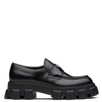 Prada | 【预售3-7天】PRADA/普拉达 21年秋冬 Monolith系列 男士黑色亮面皮革乐福鞋2DE129_B4L_F0002商品图片,8折, 包邮包税